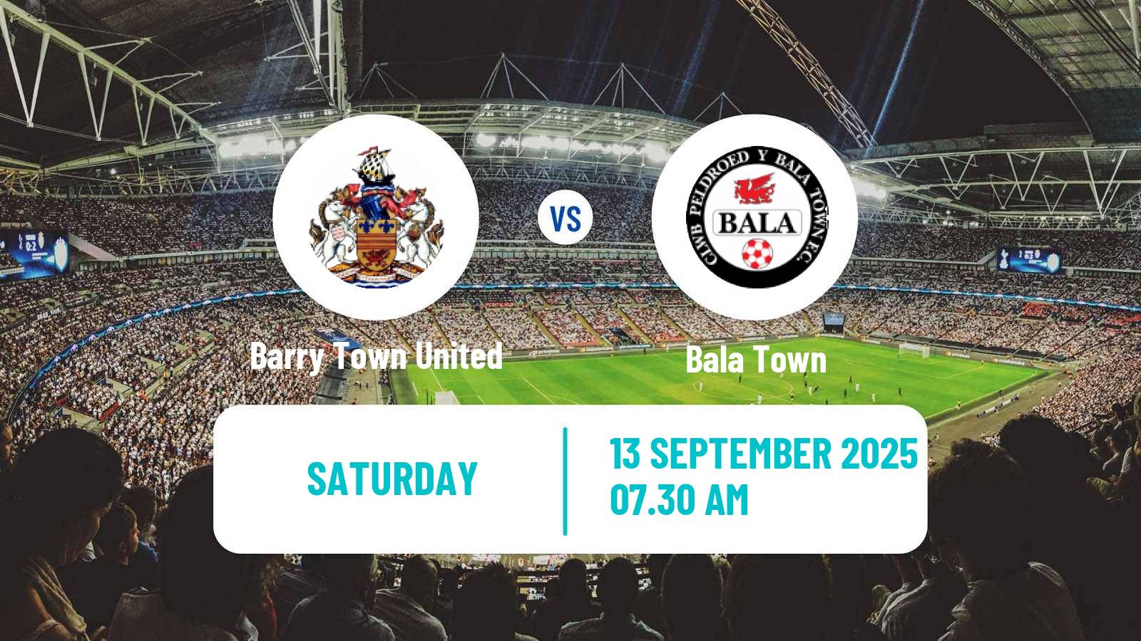 Soccer Welsh Cymru Premier Barry Town United - Bala Town