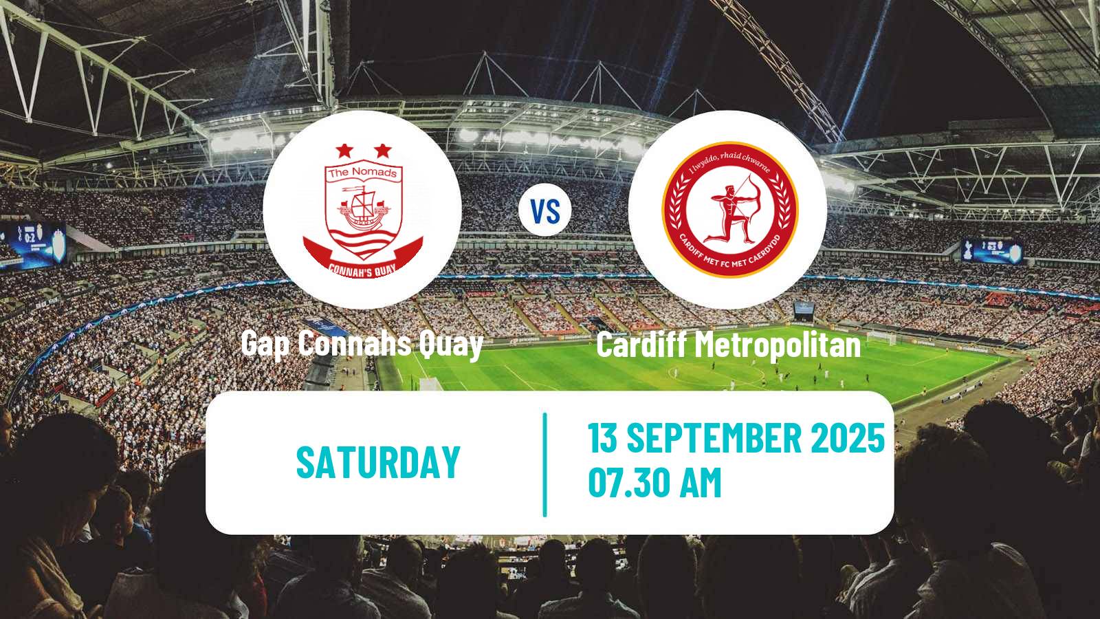 Soccer Welsh Cymru Premier Gap Connahs Quay - Cardiff Metropolitan