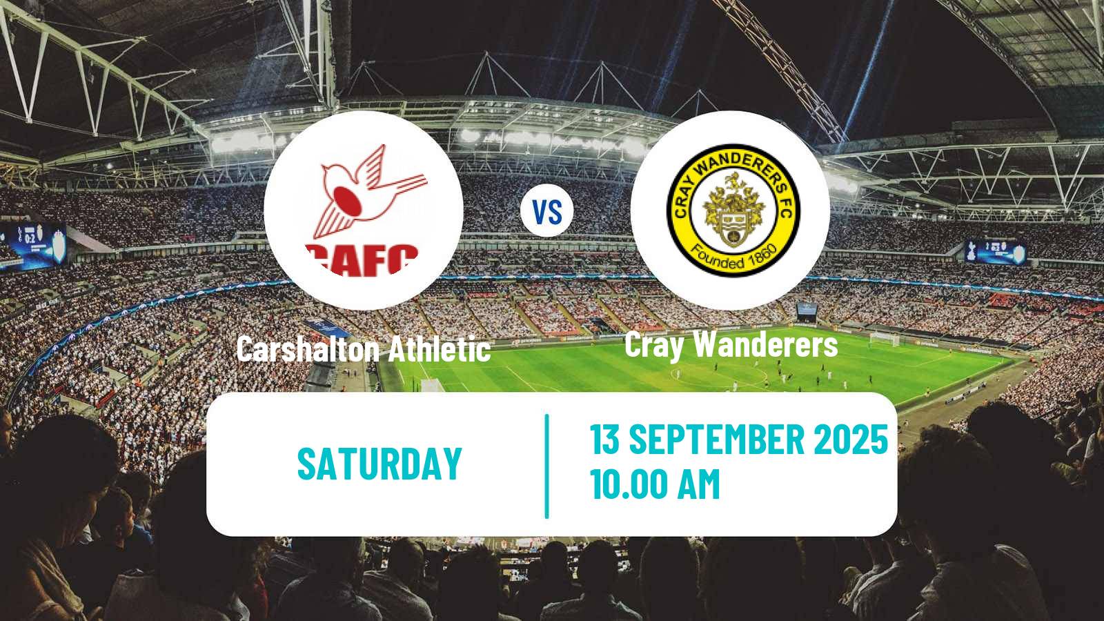 Soccer English Isthmian League Premier Division Carshalton Athletic - Cray Wanderers