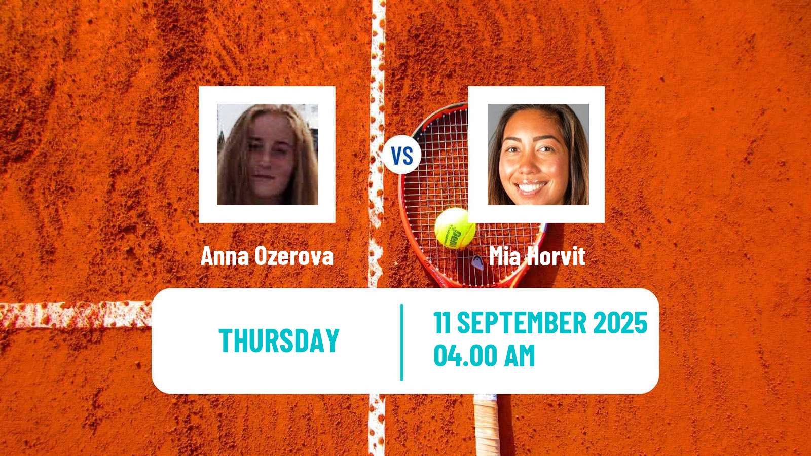 Tennis ITF W15 Radom Women Anna Ozerova - Mia Horvit