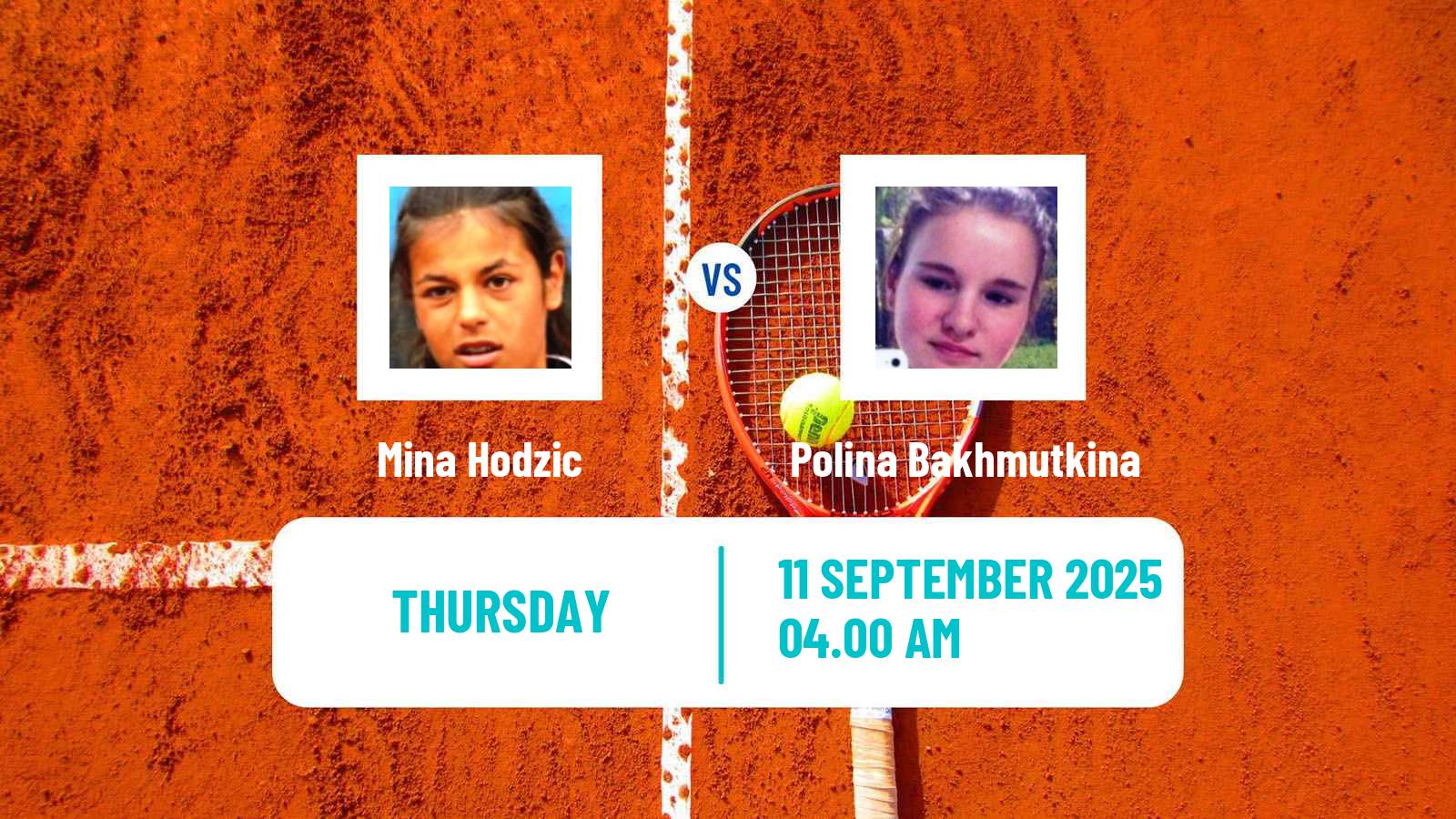 Tennis ITF W15 Dijon Women Mina Hodzic - Polina Bakhmutkina