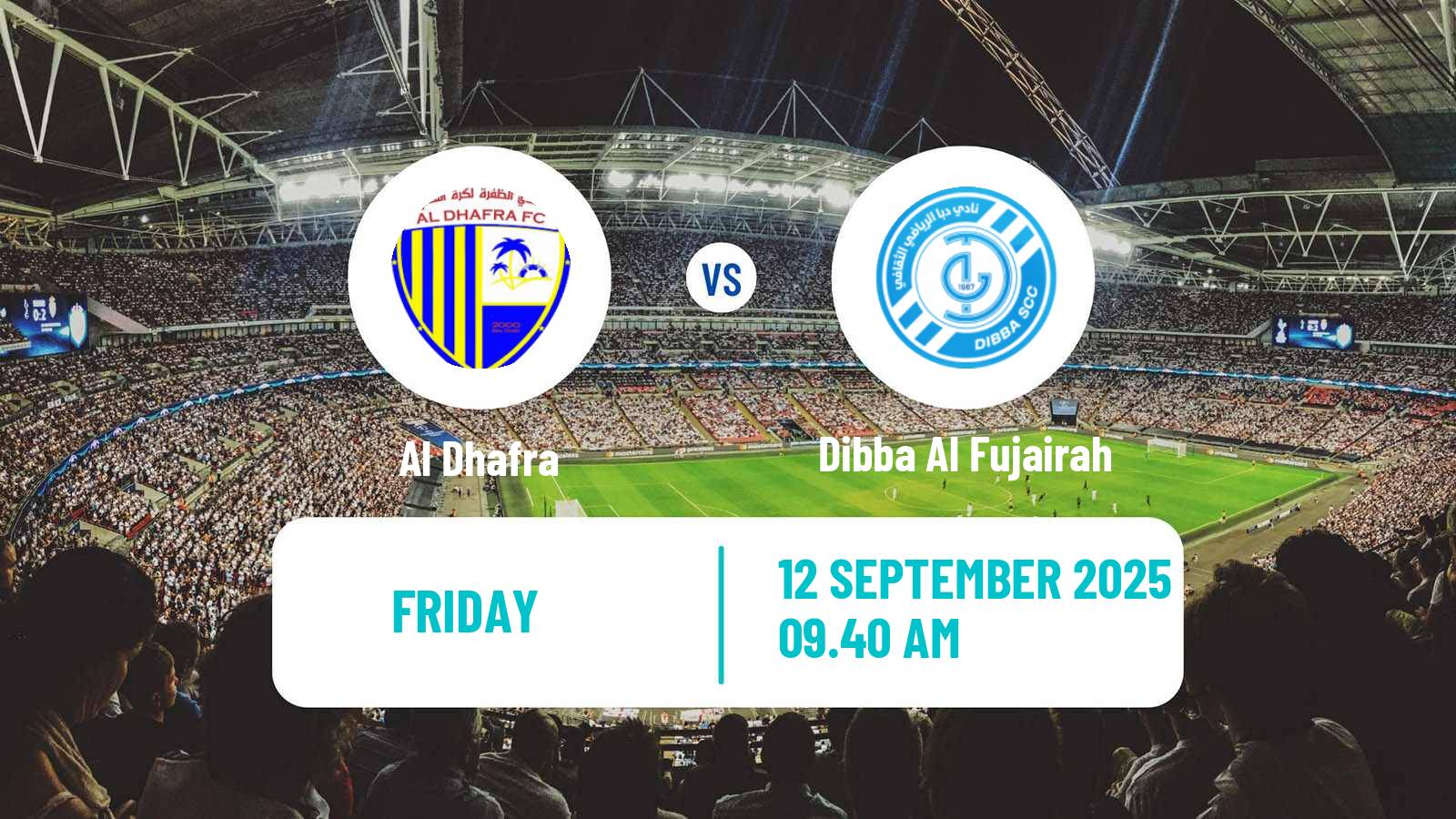 Soccer UAE Football League Al Dhafra - Dibba Al Fujairah