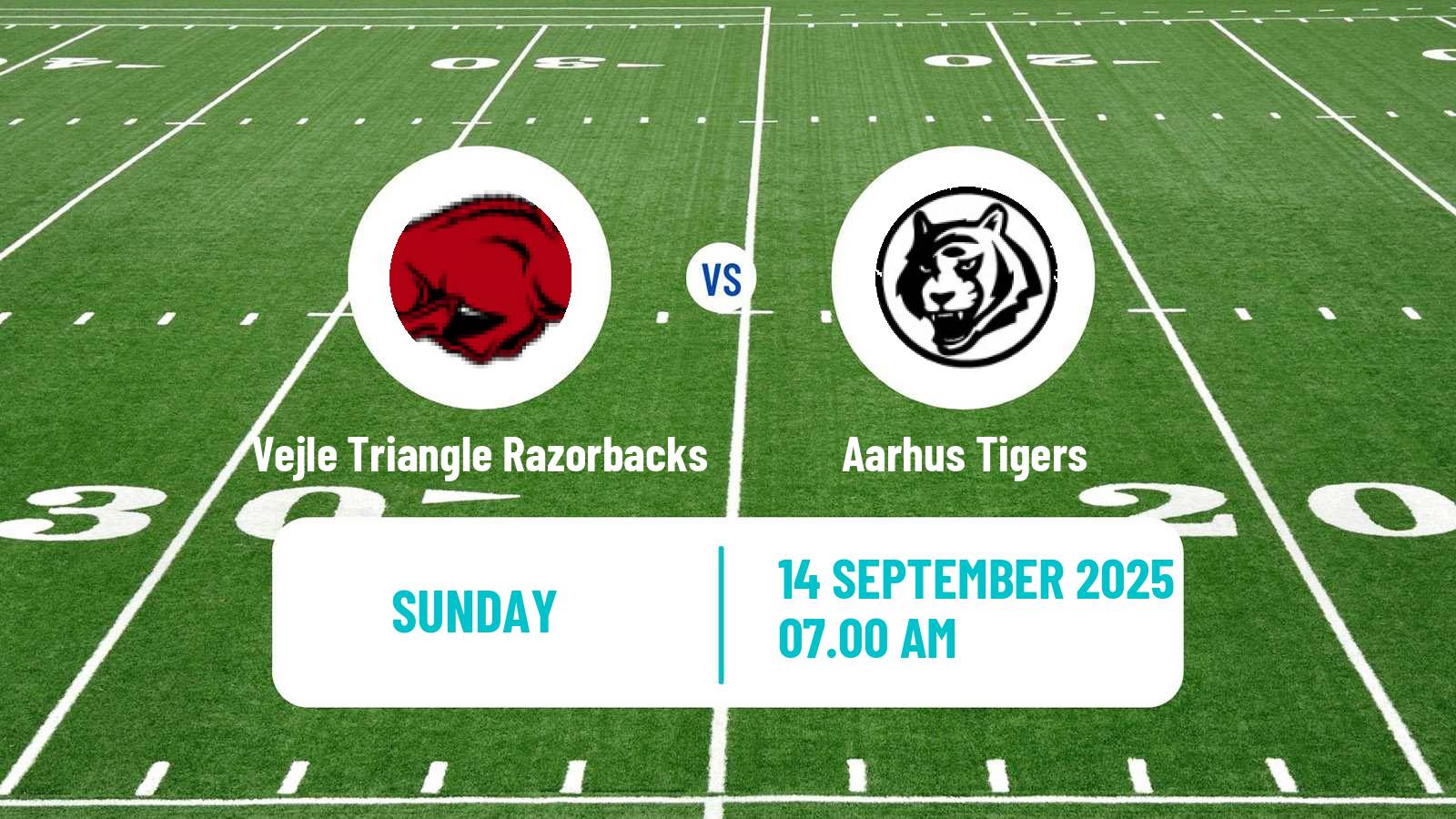 American football Danish National Ligaen American Football Vejle Triangle Razorbacks - Aarhus Tigers