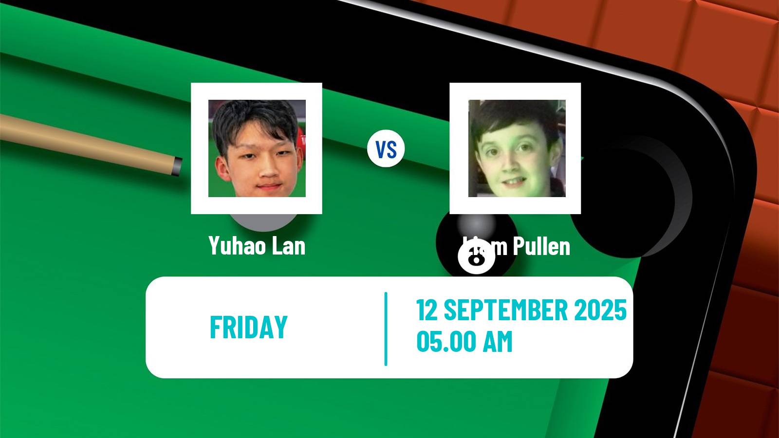 Snooker English Open Yuhao Lan - Liam Pullen