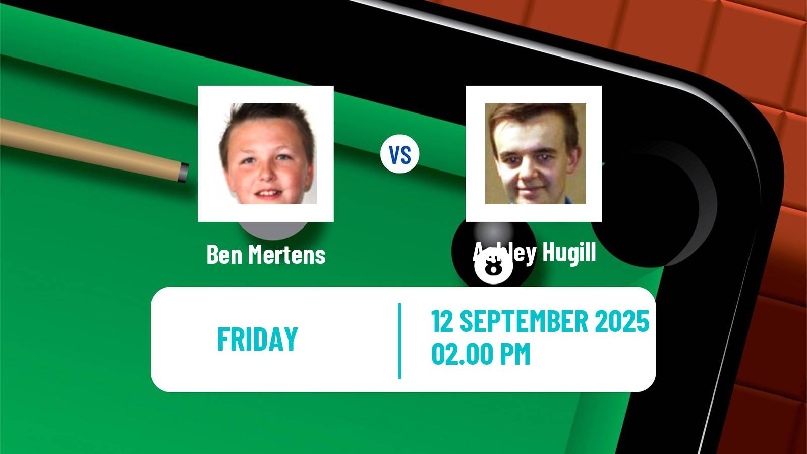 Snooker English Open Ben Mertens - Ashley Hugill