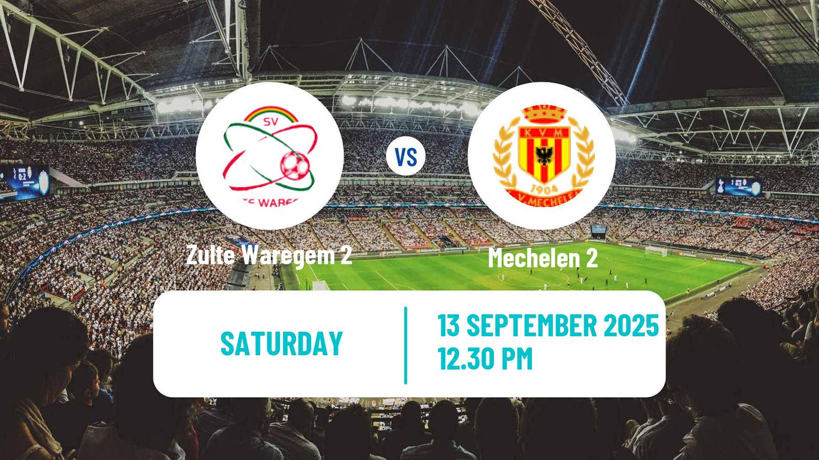 Soccer Belgian Second Amateur Division Group A Zulte Waregem 2 - Mechelen 2
