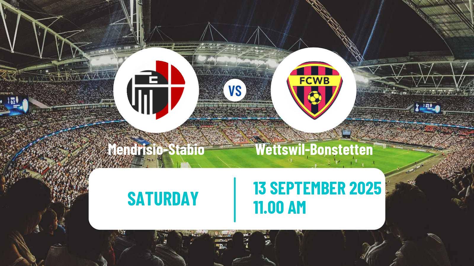Soccer Swiss 1 Liga Classic Group 3 Mendrisio-Stabio - Wettswil-Bonstetten