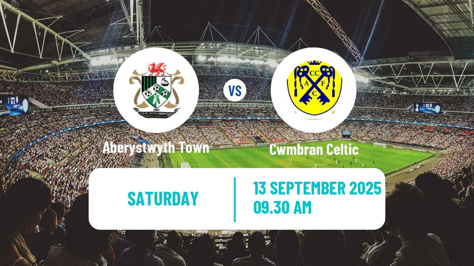 Soccer Welsh Cymru South Aberystwyth Town - Cwmbran Celtic