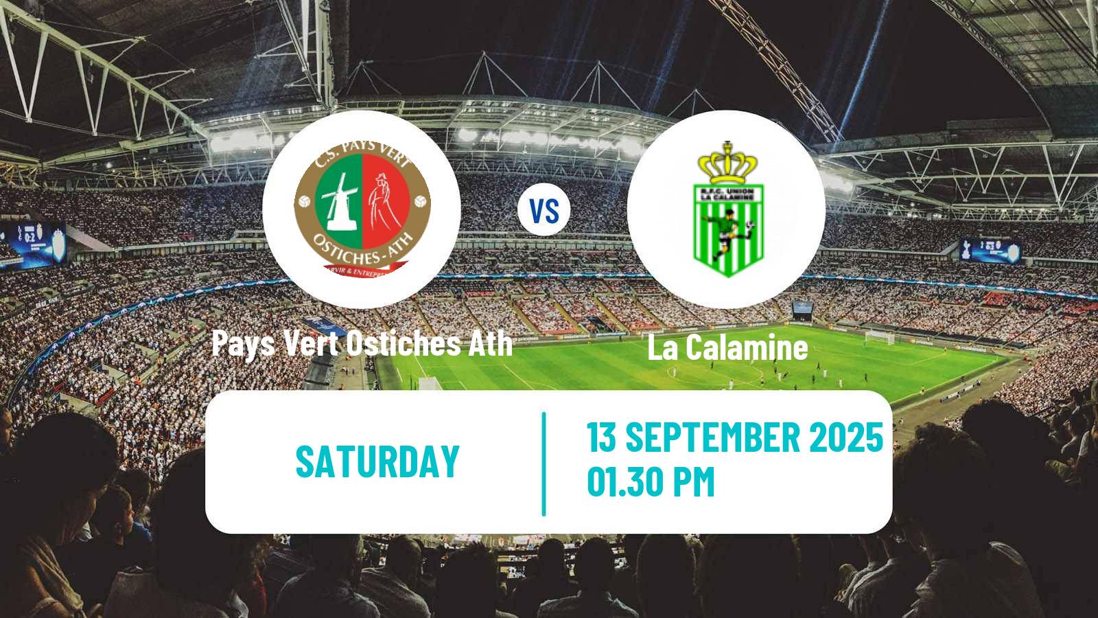 Soccer Belgian Second Amateur Division Group C Pays Vert Ostiches Ath - La Calamine