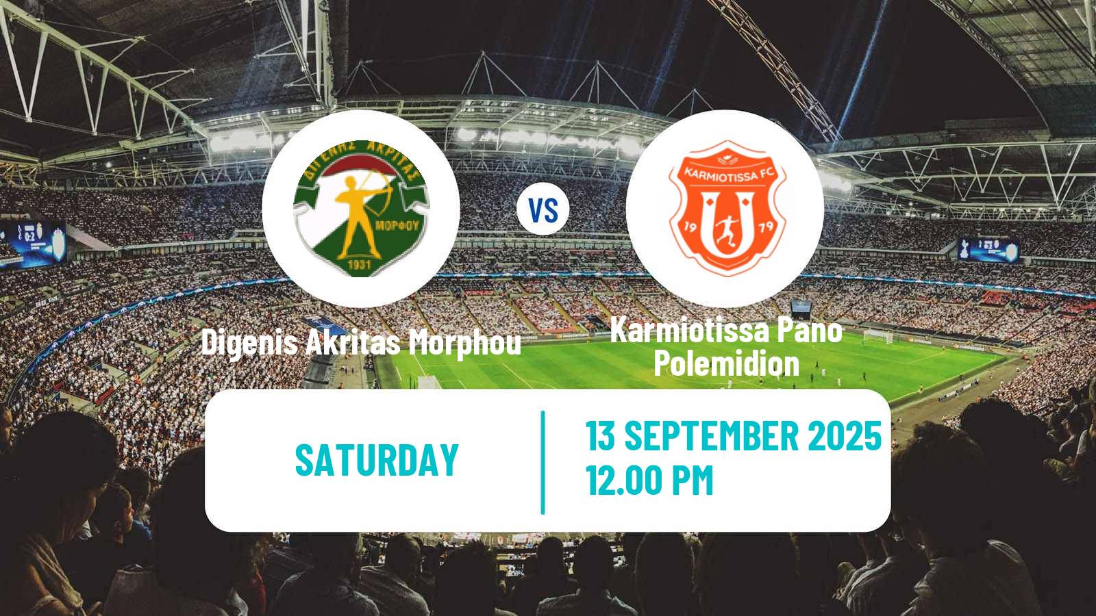 Soccer Cypriot Division 2 Digenis Akritas Morphou - Karmiotissa Pano Polemidion
