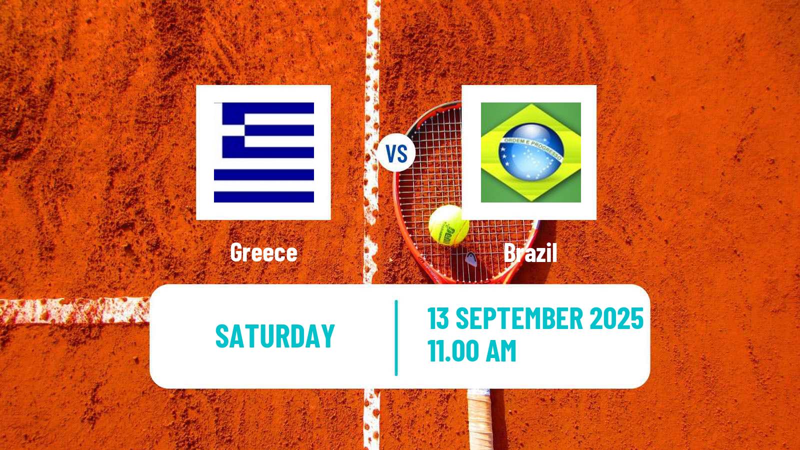 Tennis Davis Cup World Group I Teams Greece - Brazil