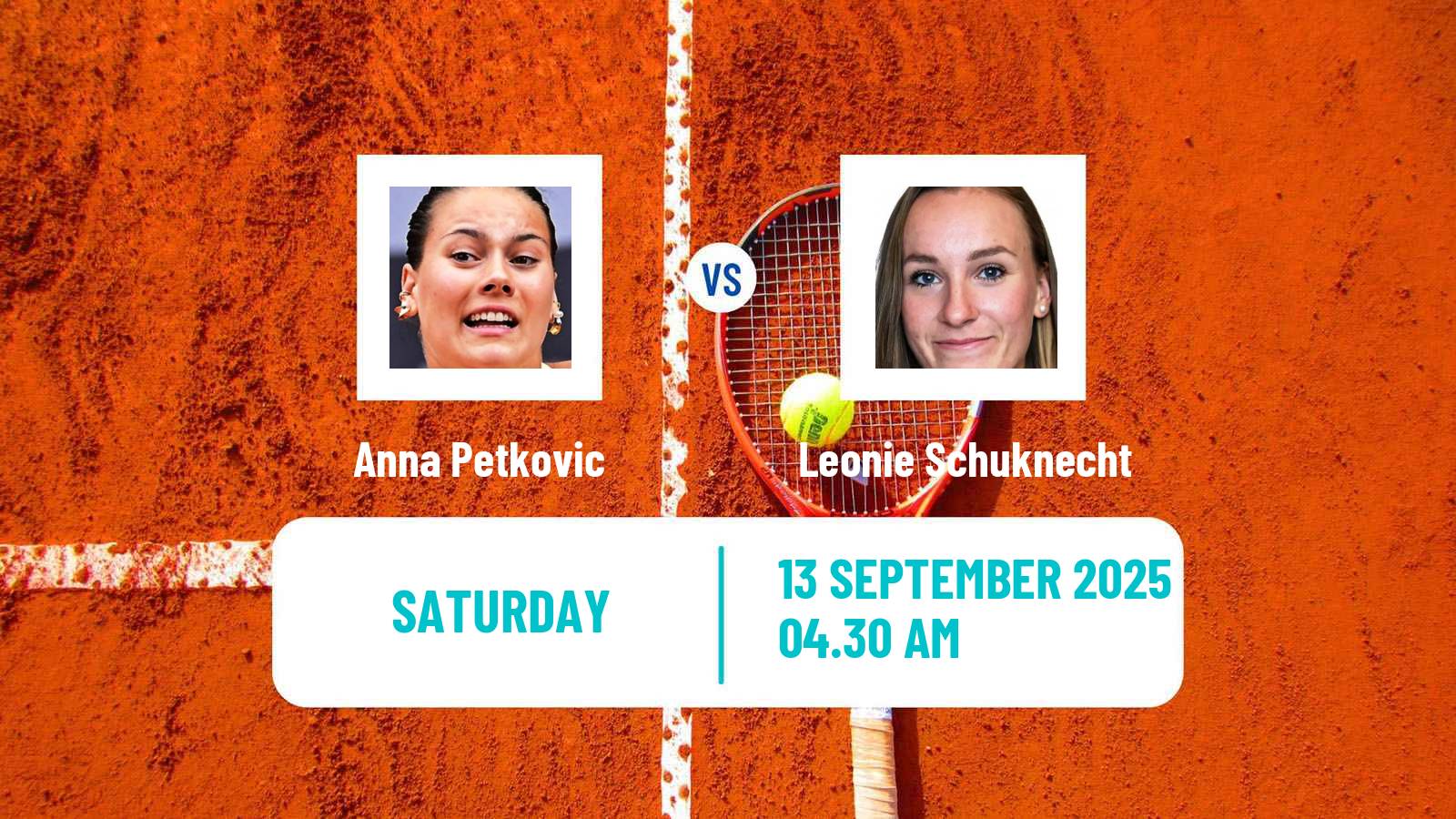 Tennis ITF W15 Monastir 33 Women Anna Petkovic - Leonie Schuknecht