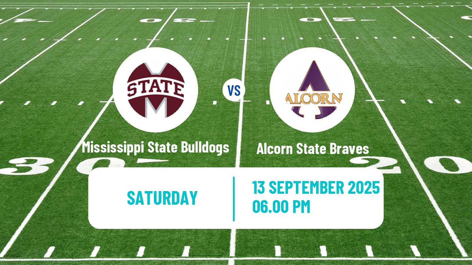 American football NCAA College Football Mississippi State Bulldogs - Alcorn State Braves