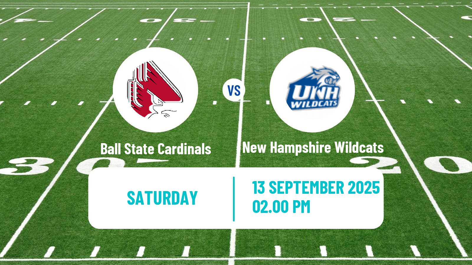 American football NCAA College Football Ball State Cardinals - New Hampshire Wildcats