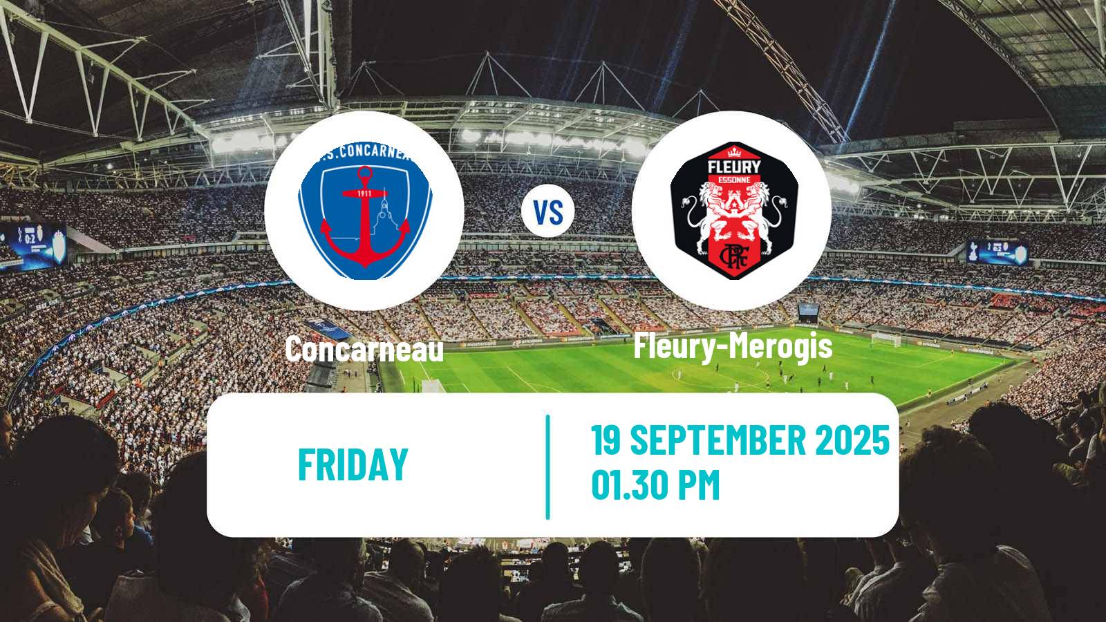 Soccer French National League Concarneau - Fleury-Merogis