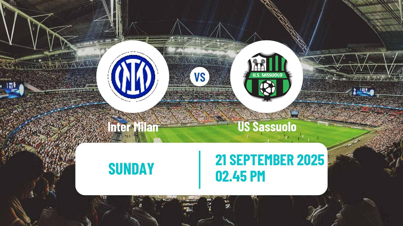 Soccer Italian Serie A Inter Milan - Sassuolo