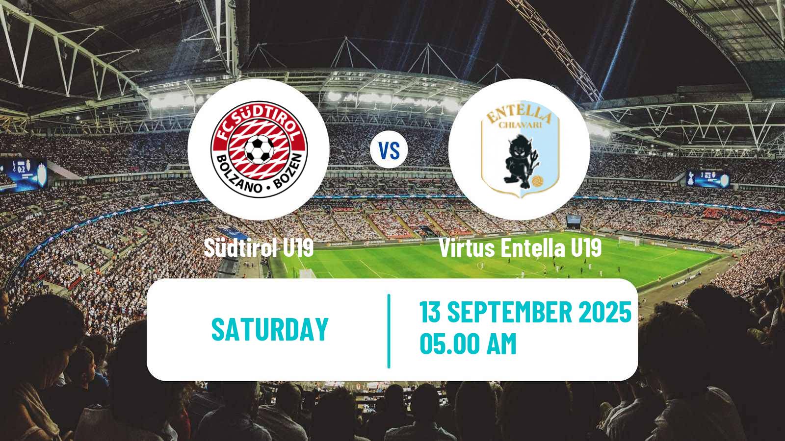Soccer Italian Primavera 2 Südtirol U19 - Virtus Entella U19