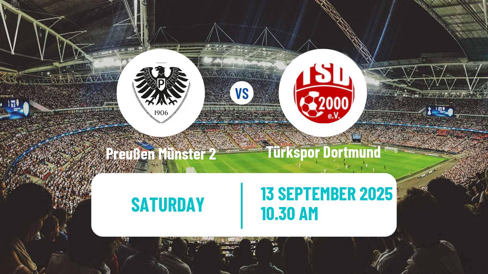 Soccer German Oberliga Westfalen Preußen Münster 2 - Türkspor Dortmund