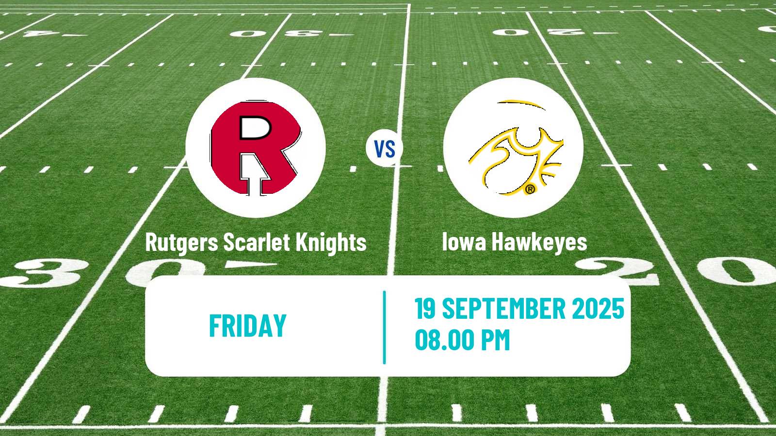 American football NCAA College Football Rutgers Scarlet Knights - Iowa Hawkeyes
