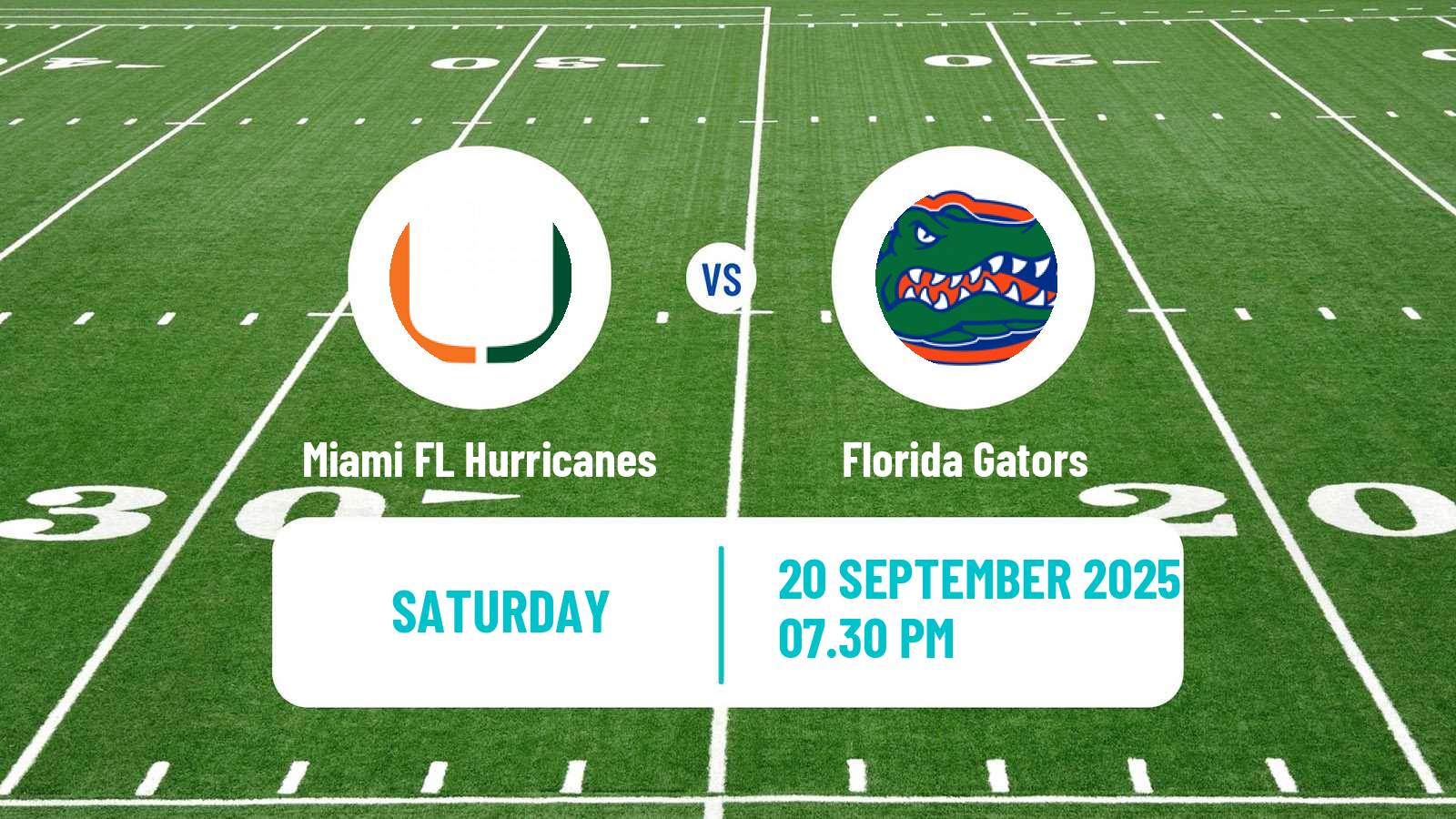 American football NCAA College Football Miami FL Hurricanes - Florida Gators