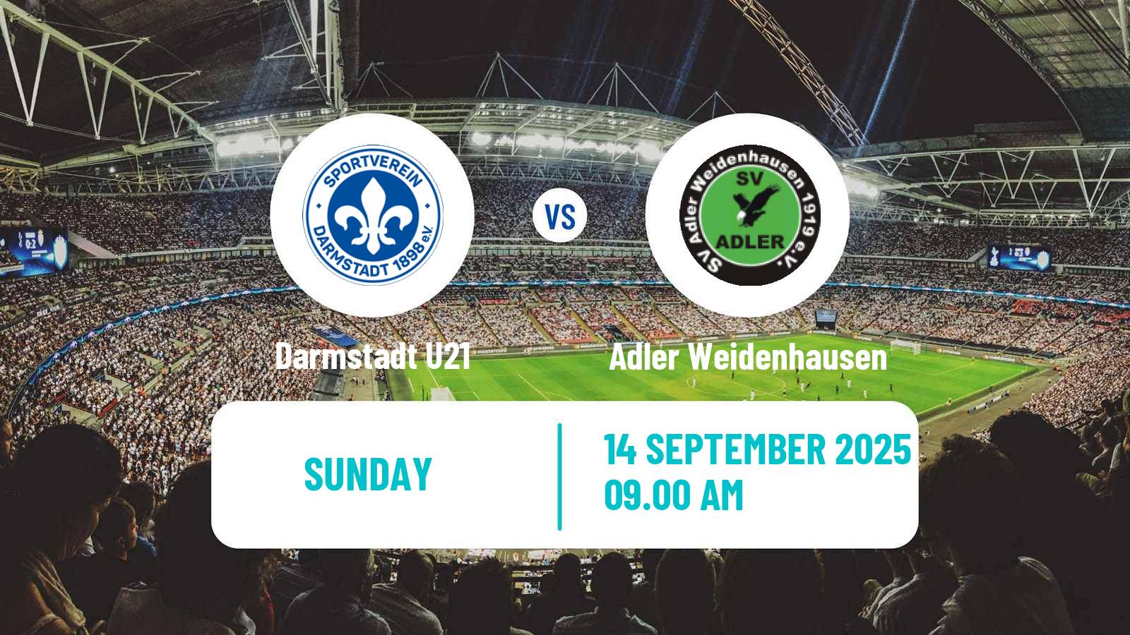 Soccer German Oberliga Hessen Darmstadt U21 - Adler Weidenhausen