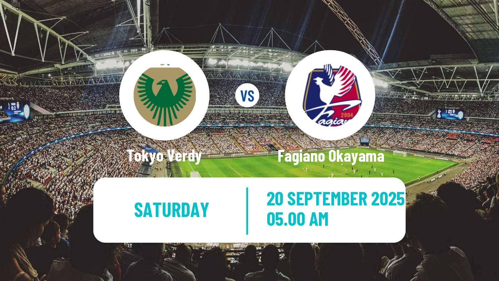 Soccer Japan J1 League Tokyo Verdy - Fagiano Okayama
