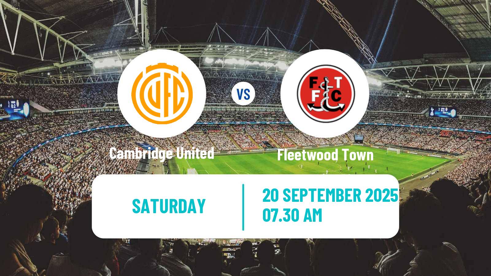 Soccer English League Two Cambridge United - Fleetwood Town