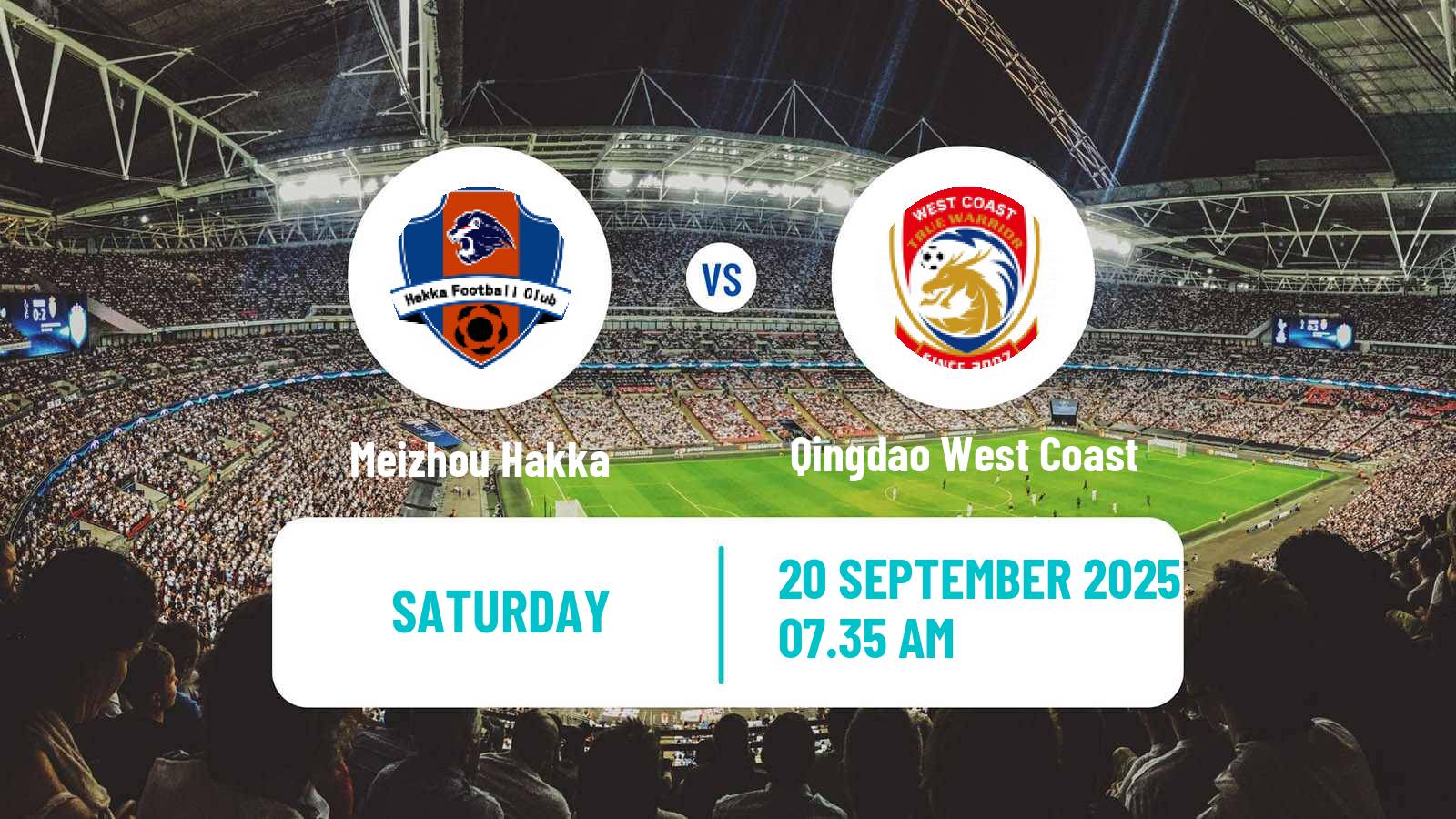 Soccer Chinese Super League Meizhou Hakka - Qingdao West Coast