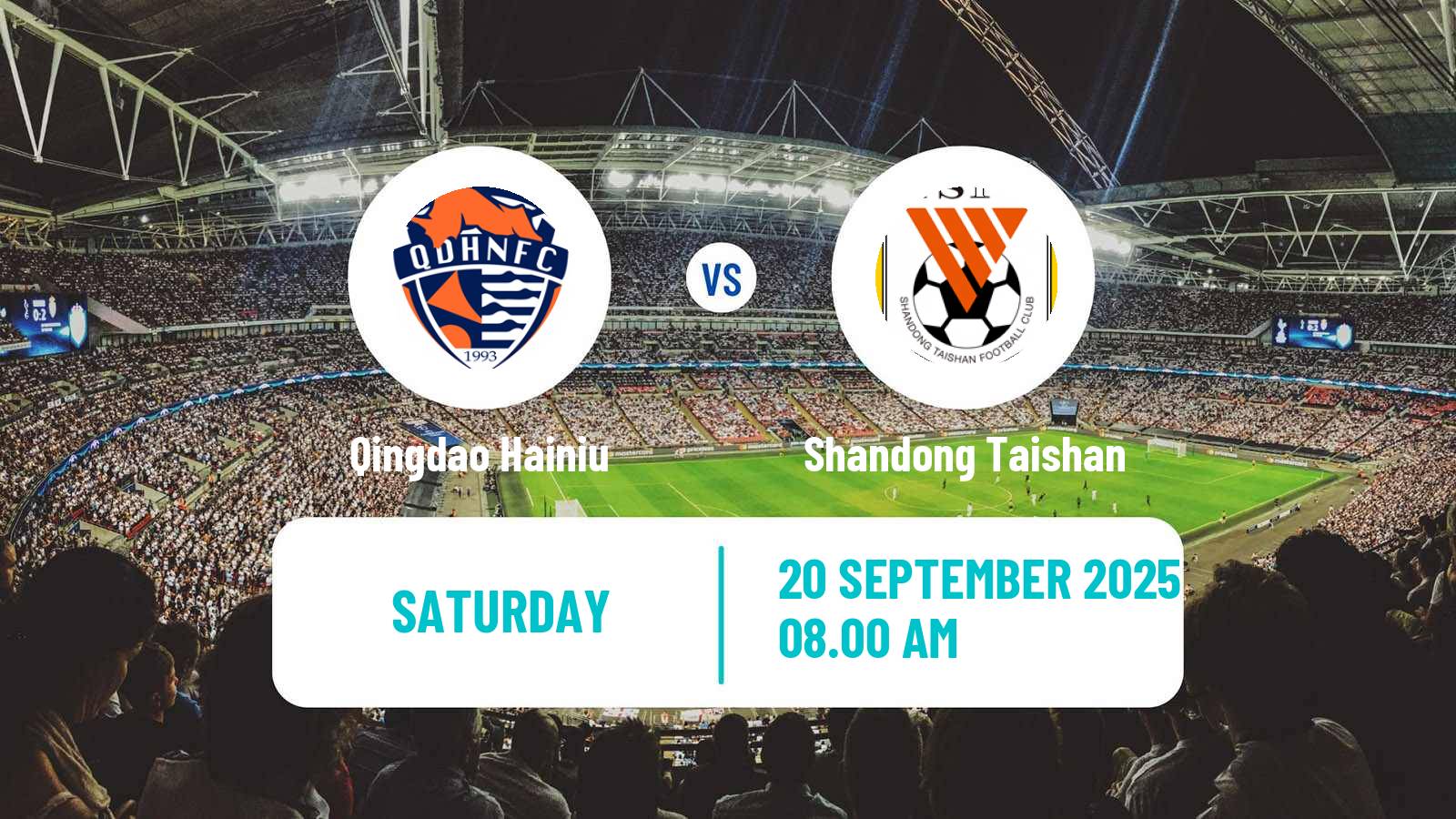 Soccer Chinese Super League Qingdao Hainiu - Shandong Taishan