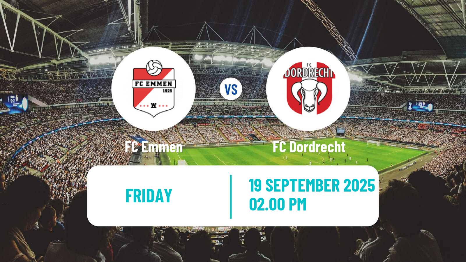 Soccer Dutch Eerste Divisie Emmen - Dordrecht
