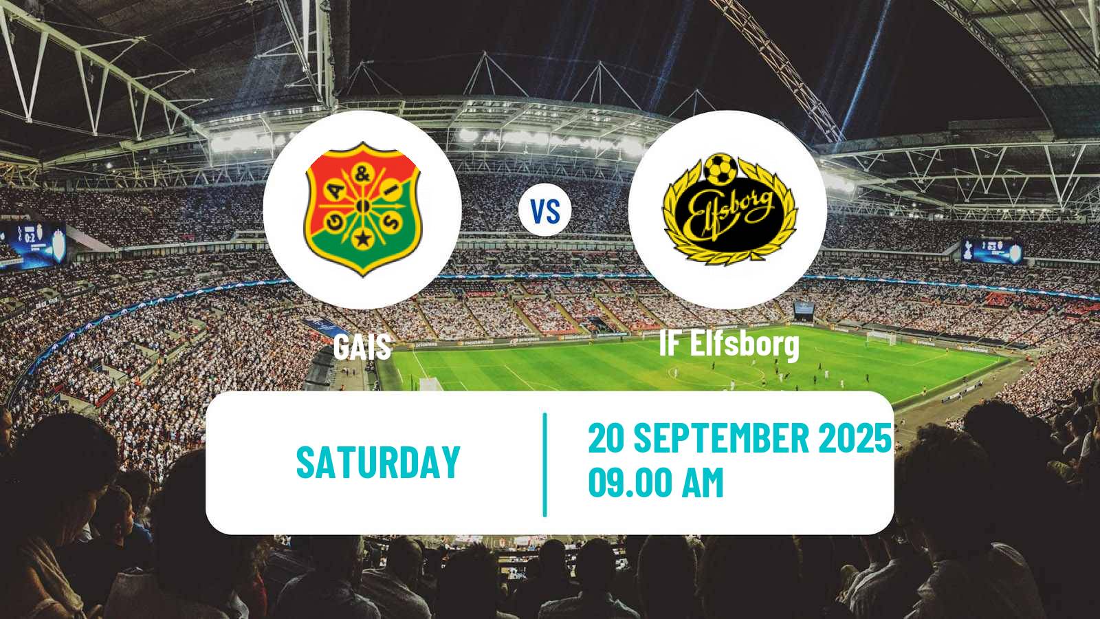 Soccer Swedish Allsvenskan GAIS - Elfsborg