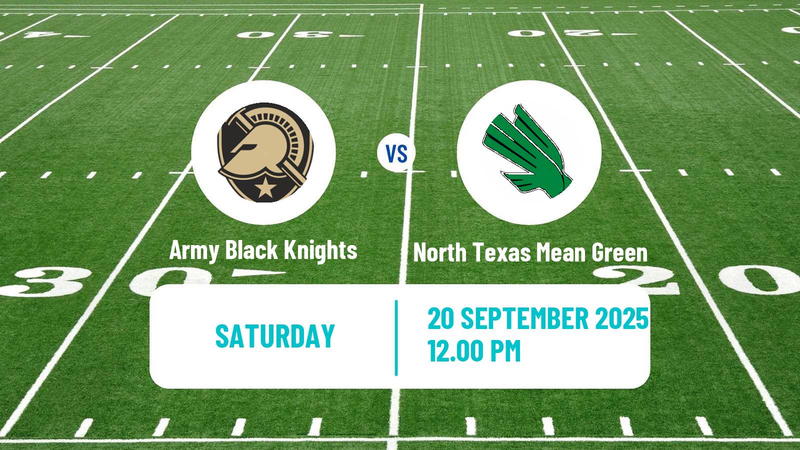American football NCAA College Football Army Black Knights - North Texas Mean Green