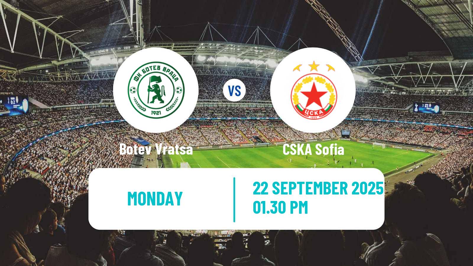 Soccer Bulgarian Parva Liga Botev Vratsa - CSKA Sofia
