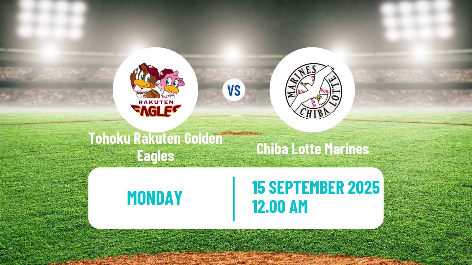 Baseball NPB Tohoku Rakuten Golden Eagles - Chiba Lotte Marines