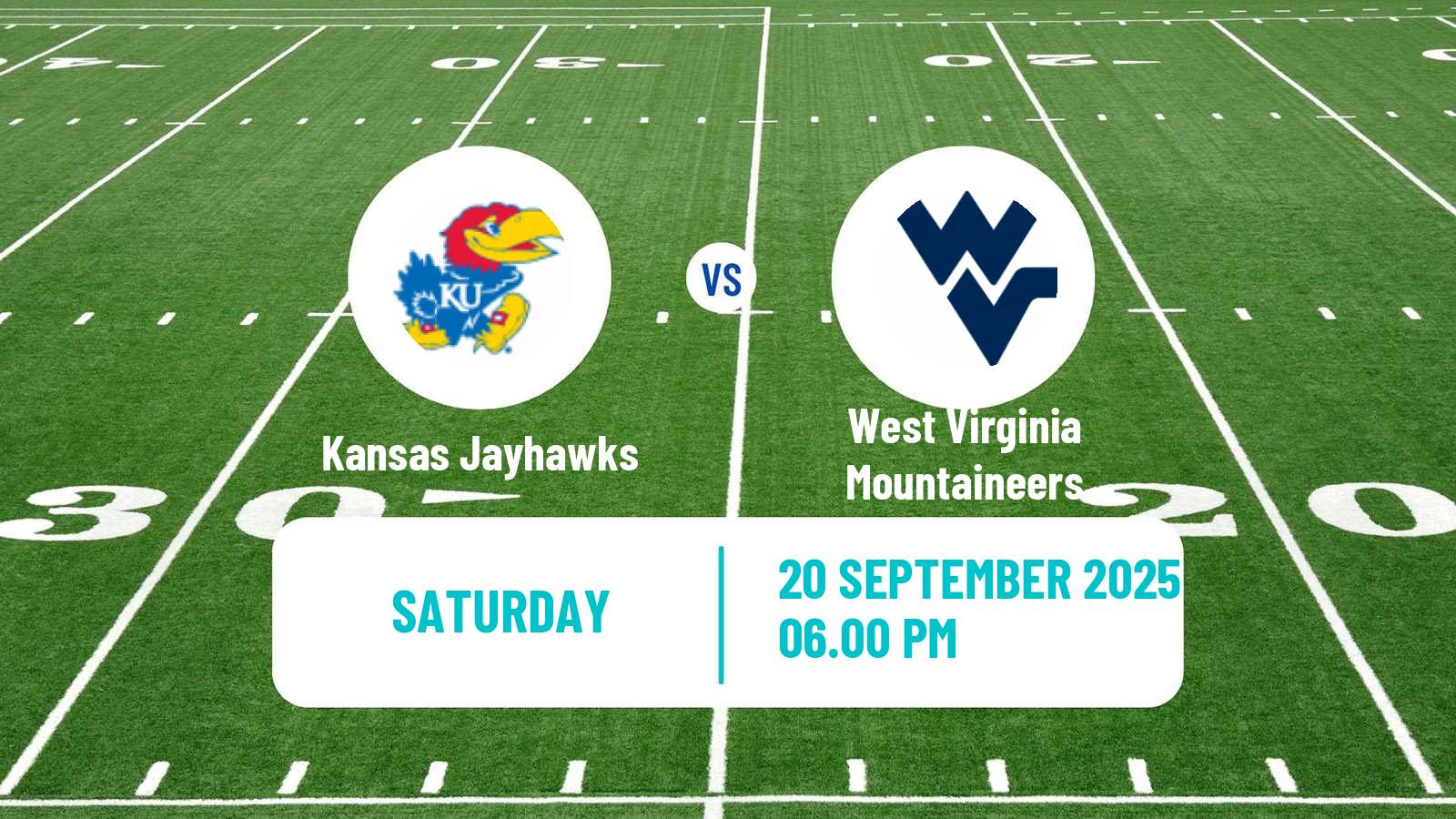 American football NCAA College Football Kansas Jayhawks - West Virginia Mountaineers