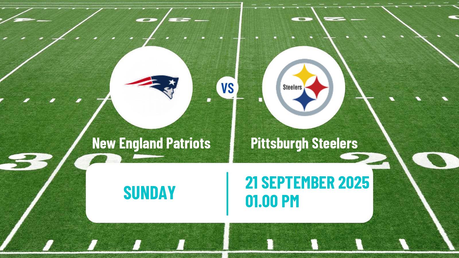 American football NFL New England Patriots - Pittsburgh Steelers