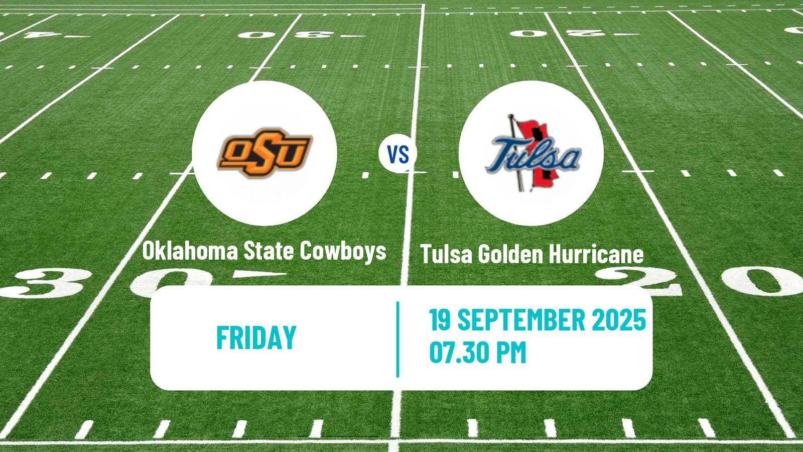 American football NCAA College Football Oklahoma State Cowboys - Tulsa Golden Hurricane
