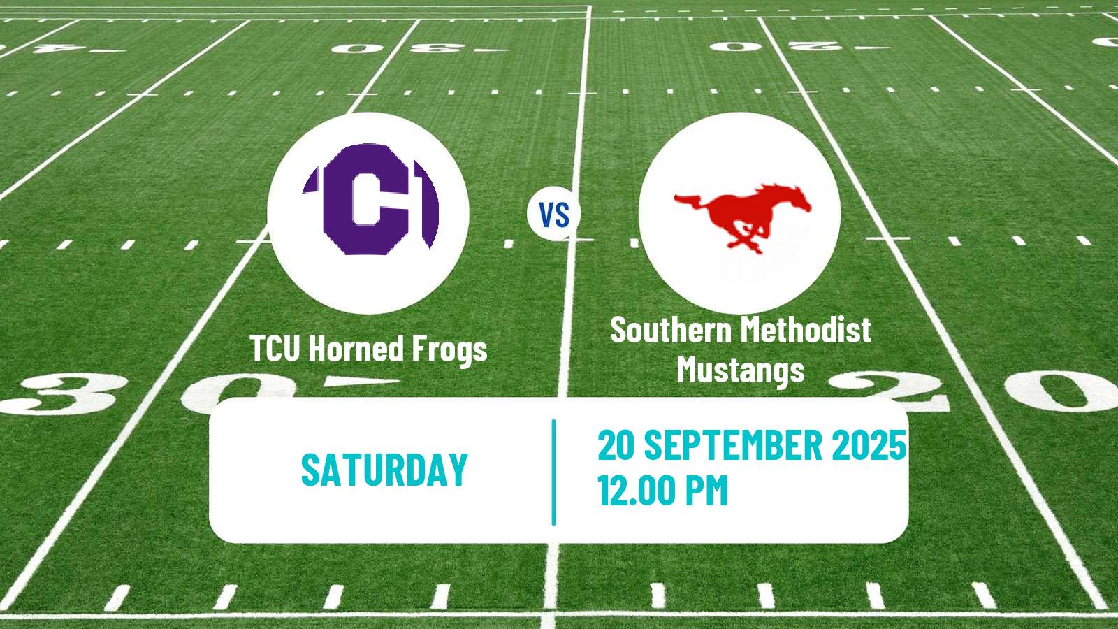 American football NCAA College Football TCU Horned Frogs - Southern Methodist Mustangs