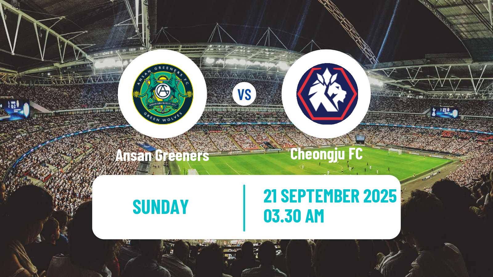 Soccer South Korean K-League 2 Ansan Greeners - Cheongju