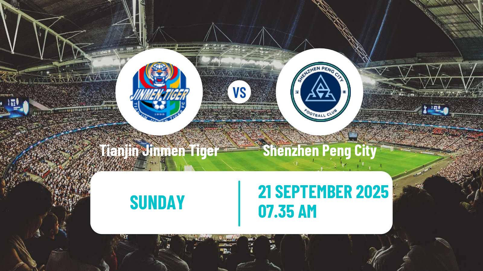 Soccer Chinese Super League Tianjin Jinmen Tiger - Shenzhen Peng City