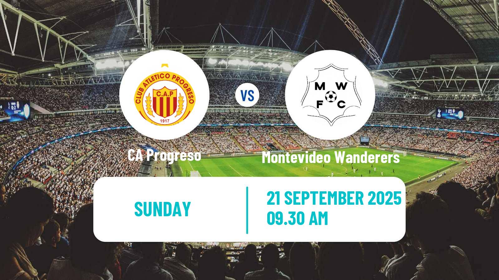 Soccer Uruguayan Primera Division Progreso - Montevideo Wanderers