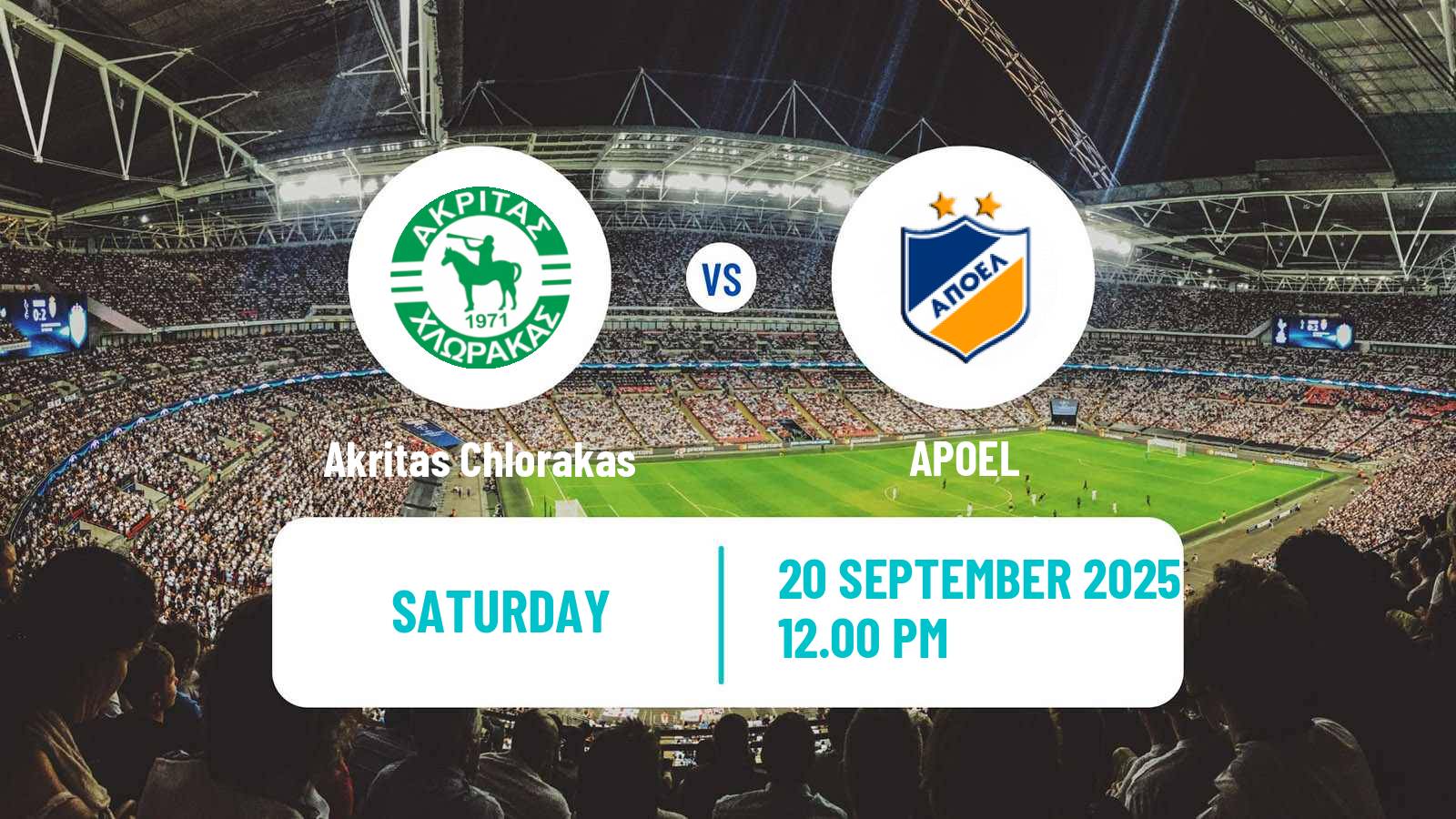 Soccer Cypriot First Division Akritas Chlorakas - APOEL