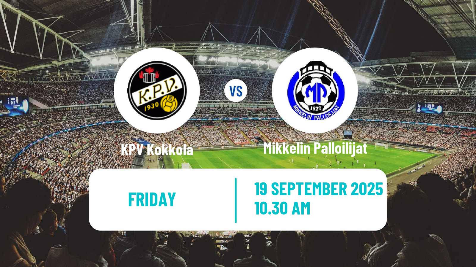 Soccer Finnish Ykkonen KPV Kokkola - Mikkelin Palloilijat
