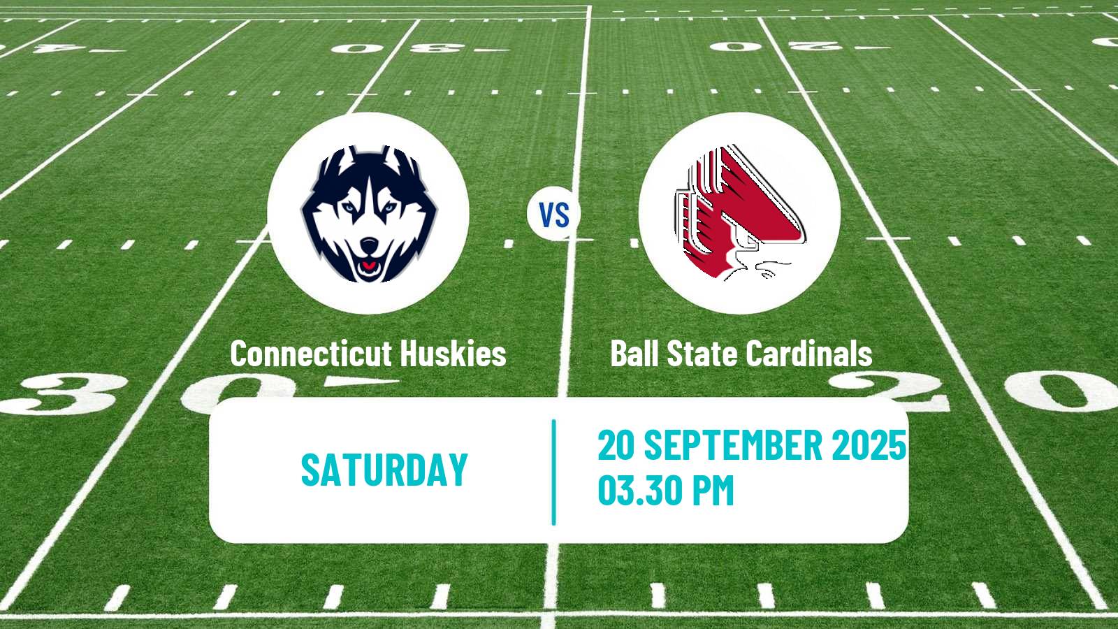 American football NCAA College Football Connecticut Huskies - Ball State Cardinals