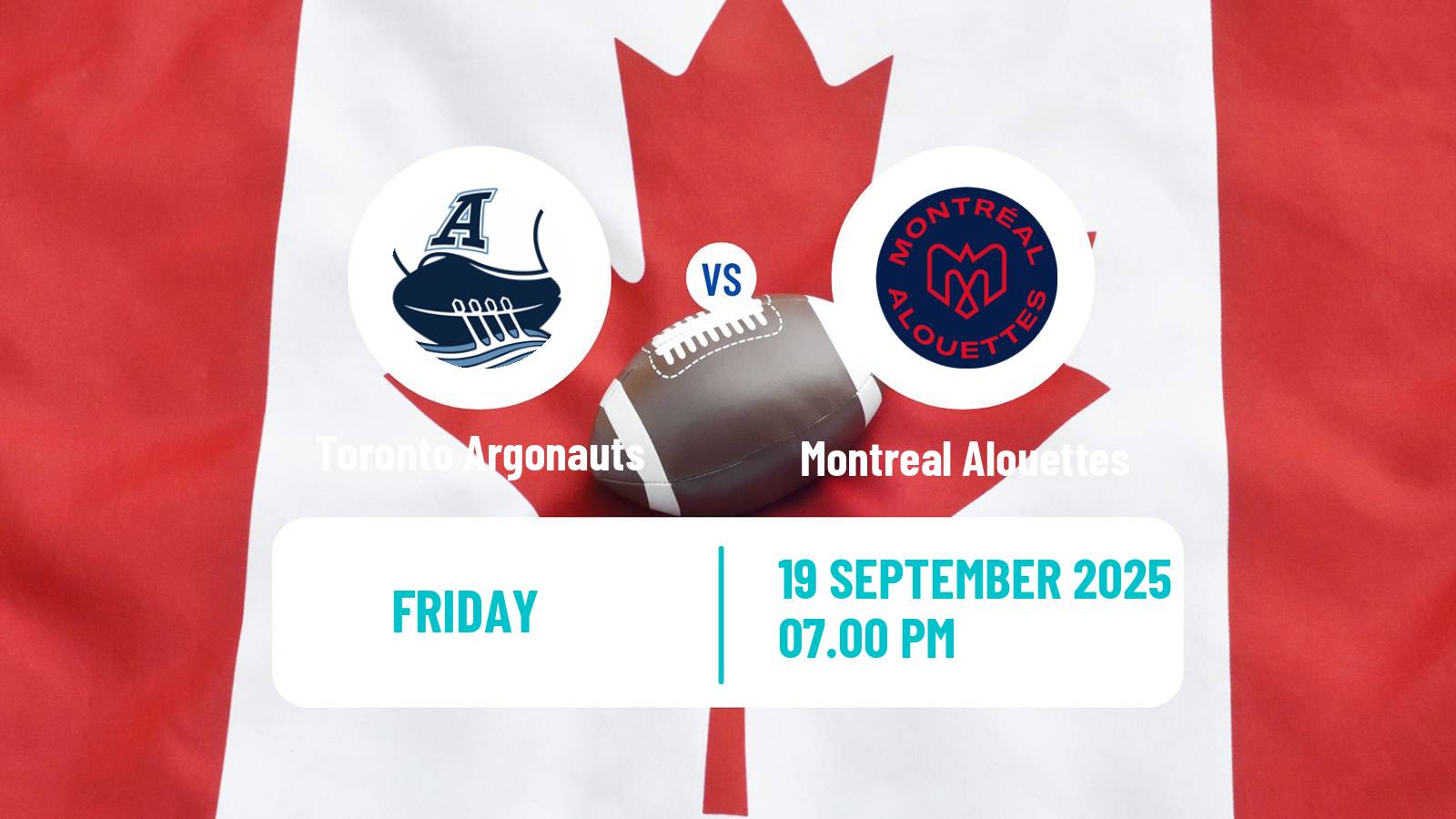 Canadian football CFL Toronto Argonauts - Montreal Alouettes