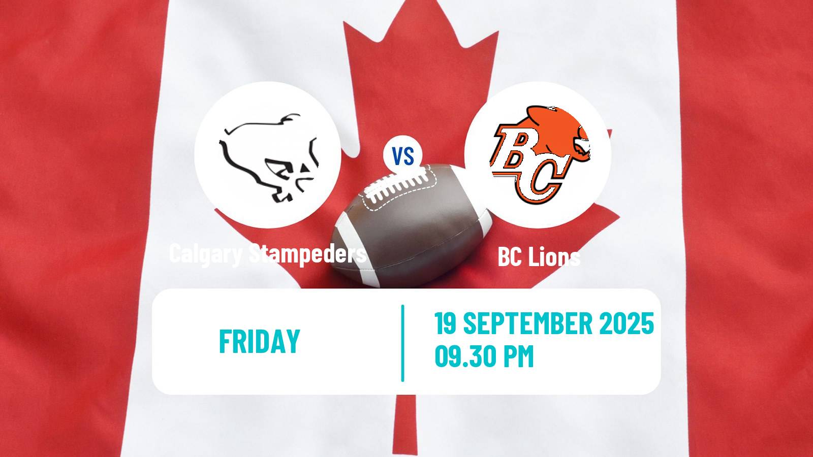 Canadian football CFL Calgary Stampeders - BC Lions