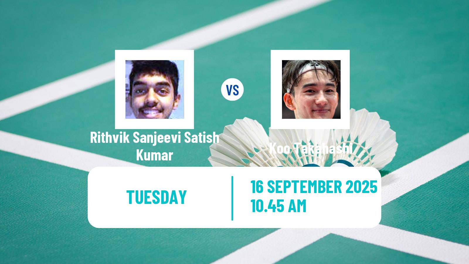 Badminton BWF World Tour Indonesia Masters 2 Men Rithvik Sanjeevi Satish Kumar - Koo Takahashi