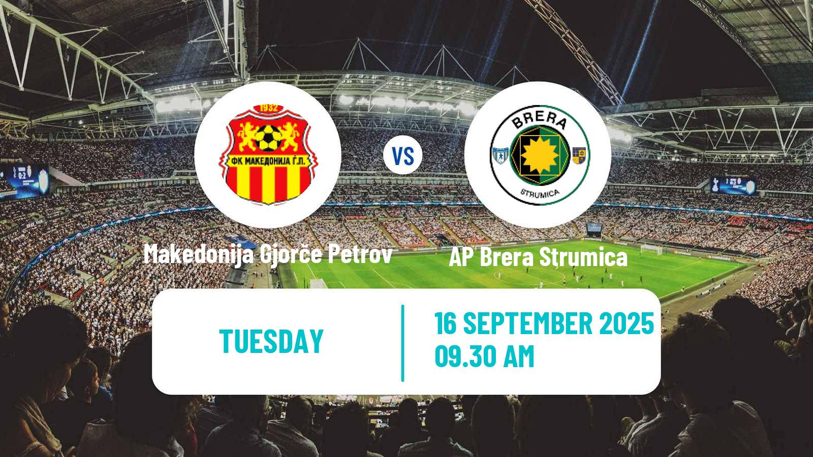Soccer North Macedonian 1 MFL Makedonija Gjorče Petrov - AP Brera Strumica