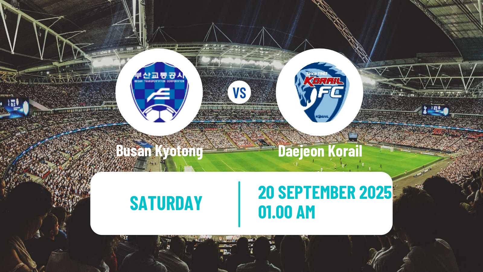 Soccer South Korean K3 League Busan Kyotong - Daejeon Korail