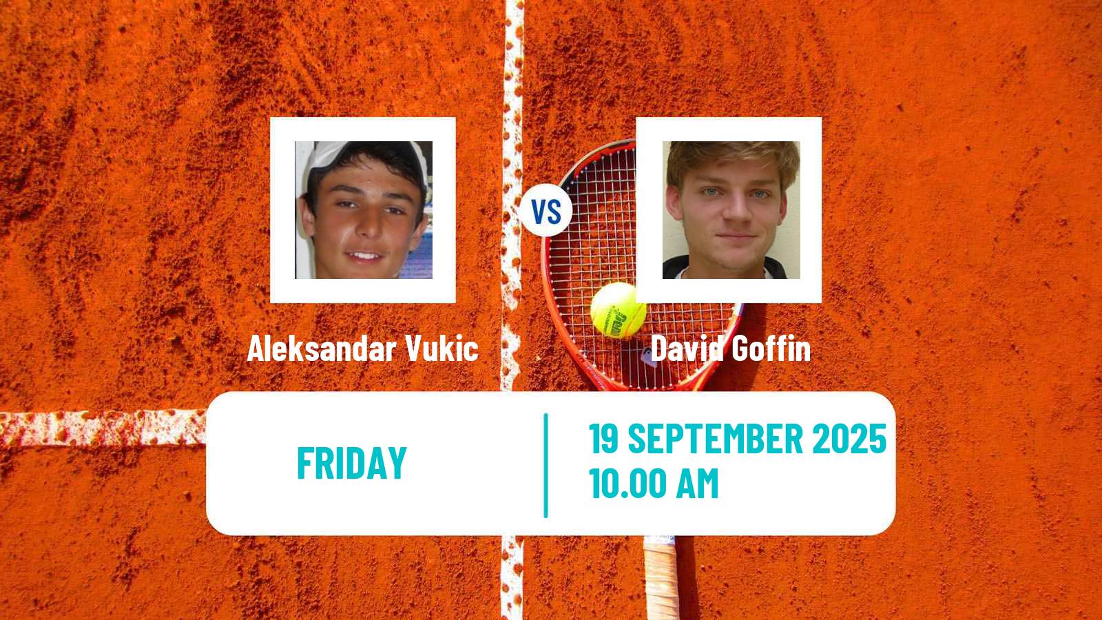 Tennis ATP Hangzhou Aleksandar Vukic - David Goffin